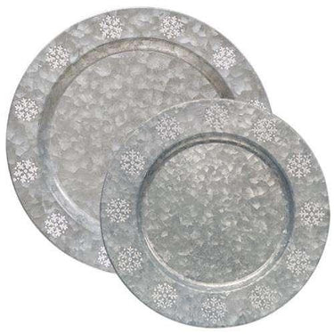 2/Set Galvanized Enamel Snow Plates - The Fox Decor